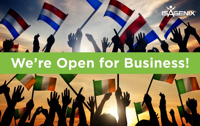 Isagenix Netherlands and Ireland are Now Open