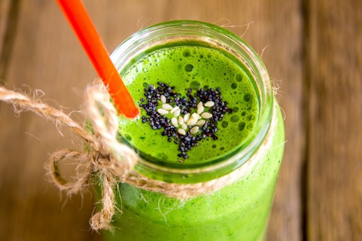 Delicious healthy green smoothie