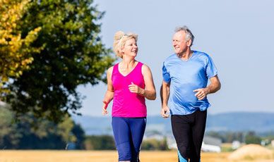 Older couple working out